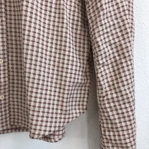 PAIGE Torin Check Blouse In Sandy Shell/ Spice Drawstring Bell Sleeves - Picture 6 of 9